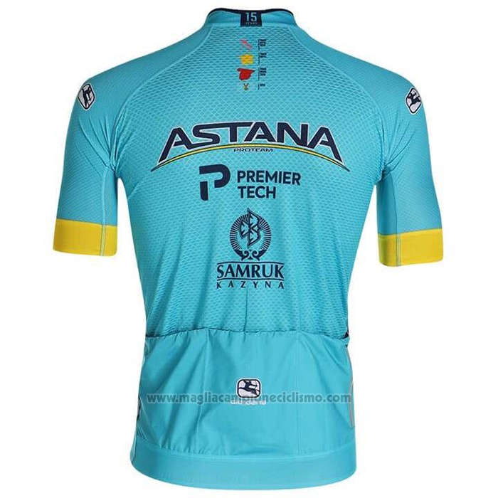 2020 Abbigliamento Ciclismo Astana Giallo Blu Manica Corta e Salopette